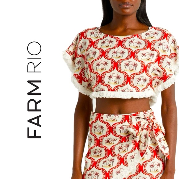 FARM Rio Summer Beach Linen Blouse - Picture 2 of 16